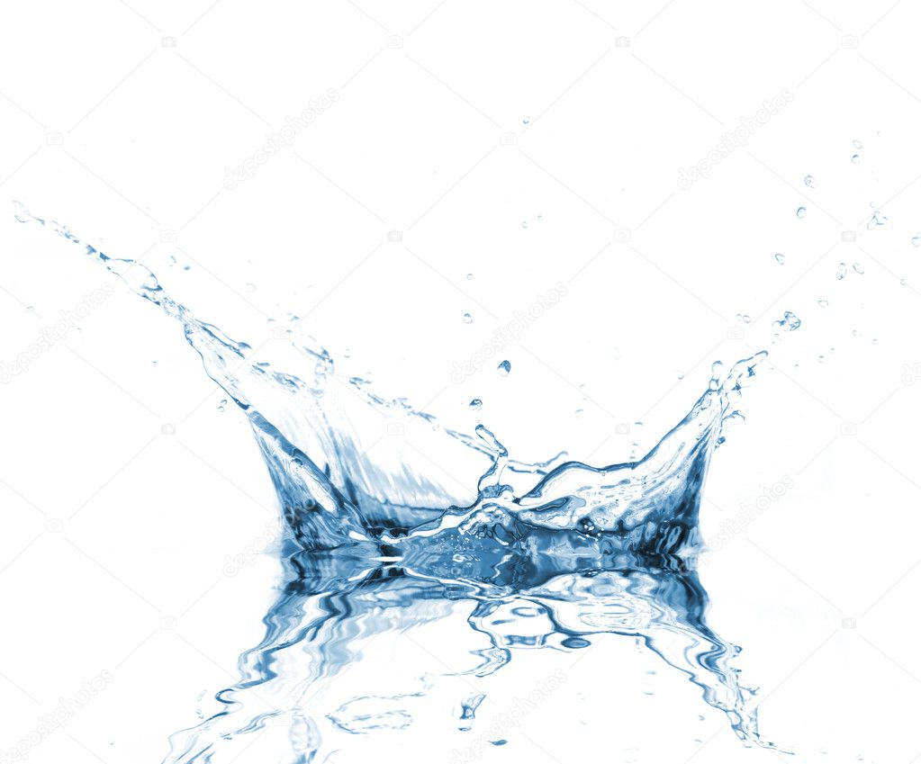 Water splash isolated on white