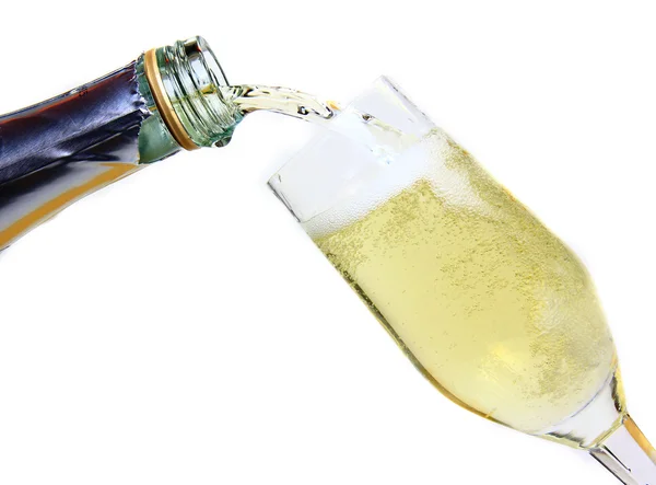Guld champagne glas — Stockfoto