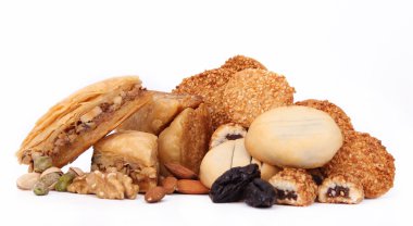 Arabic sweets isolated on white