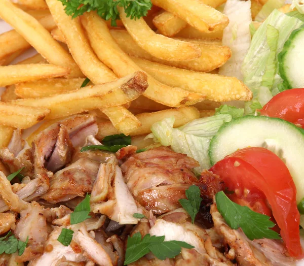 gyros sebze ve patates kızartması ile