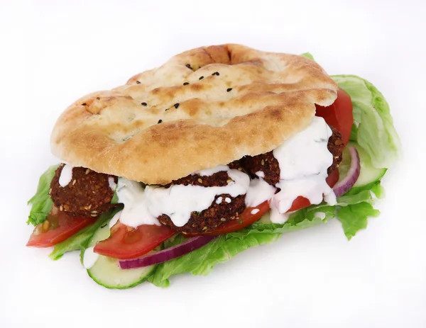 Doner kebab sandwich isolé sur blanc — Photo