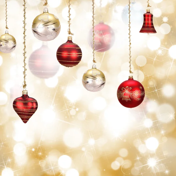 Christmas background with blur golden lights — Stock Photo, Image