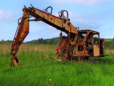 Old abandoned Excavator clipart