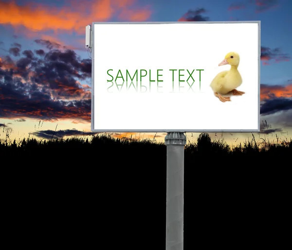 Groot billboard op het groene veld — Stockfoto