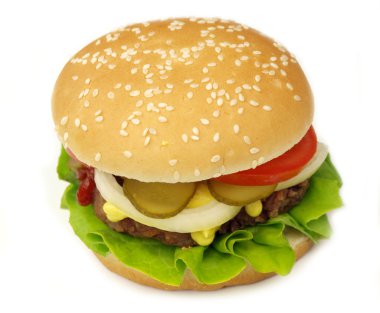çizburger beyaz zemin üzerine