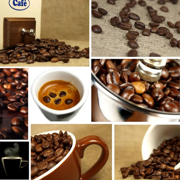 Bel collage di caffè — Foto Stock