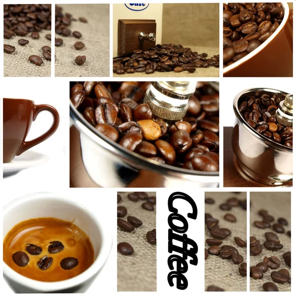 Hermoso collage de café — Foto de Stock