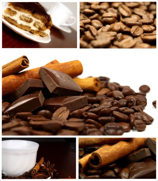 Hermoso collage de café — Foto de Stock