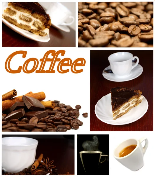Gyönyörű coffee kollázs — Stock Fotó
