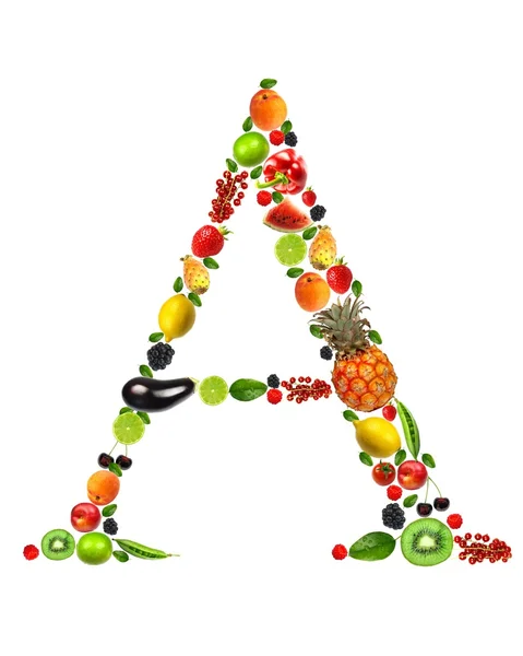 Fruit letter a — Stock Photo, Image