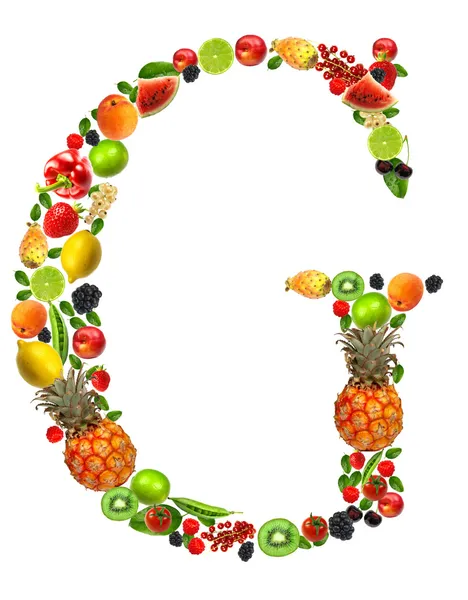 Carta de fruta g — Fotografia de Stock