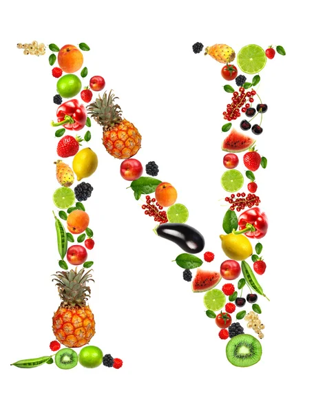 Fruit letter n — Stock Photo, Image
