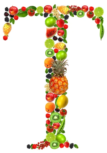 Frukt bokstav T — Stockfoto