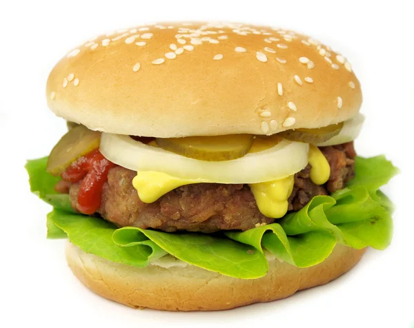Cheeseburger auf weißem Hintergrund — Stockfoto