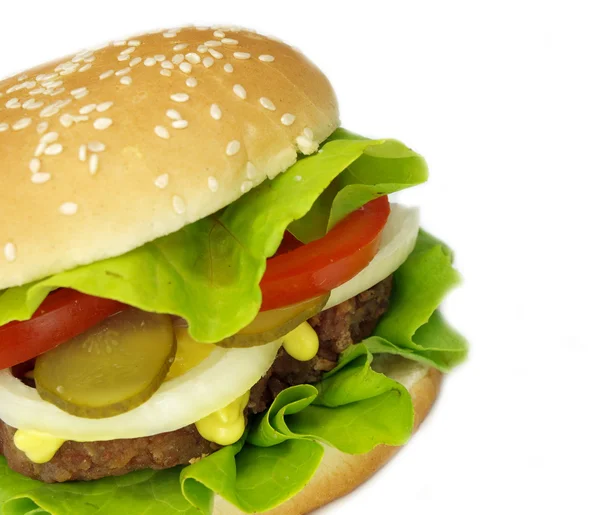 Cheeseburger su sfondo bianco — Foto Stock