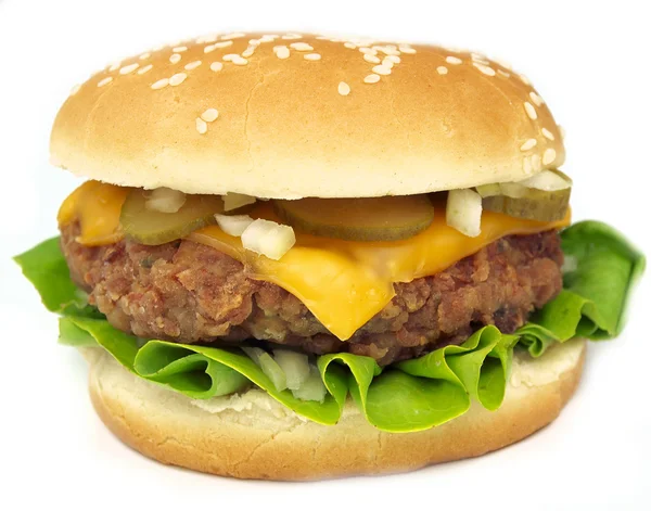 Cheeseburger on white background — Stock Photo, Image