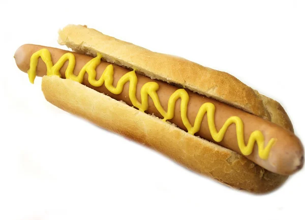 Hot Dog auf weißem Hintergrund — Stockfoto