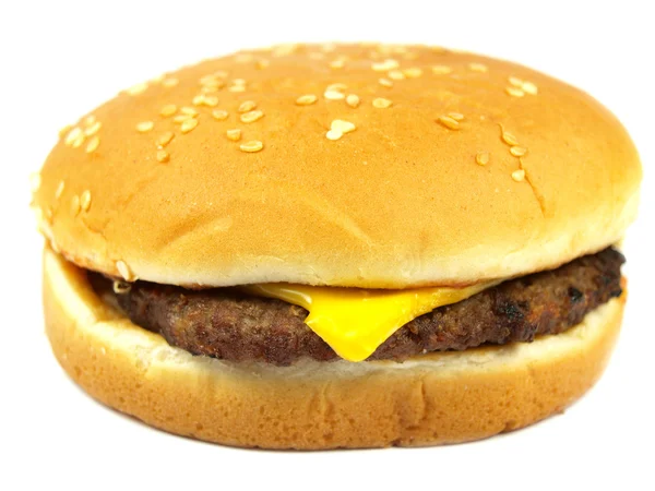 Гамбургер на белом — стоковое фото