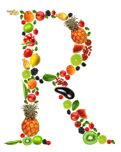 Fruit letter r Stock Image