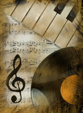 Musical background in retro style clipart