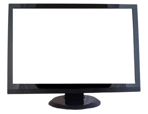 LCD-monitor met vlinder, geïsoleerd op wit — Stok fotoğraf