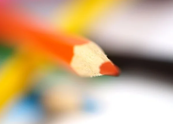 Πολύχρωμα μολύβια μακροεντολή φωτογραφία — Φωτογραφία Αρχείου