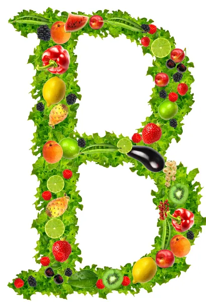 Fruit and vegetable letter b — Stock Photo, Image