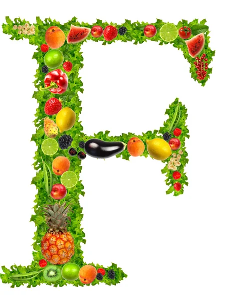 Fruit and vegetable letter f — Stock Photo, Image