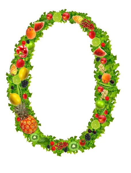 Fruit and vegetable letter o — Stock Photo, Image