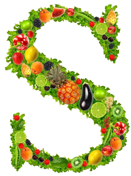 stock image Fruit and vegetable letter s