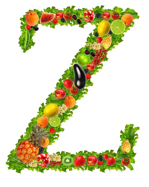 Fruit and vegetable letter z — Stock Photo, Image