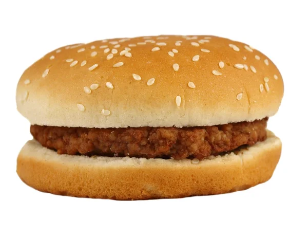 Гамбургер на белом фоне — стоковое фото