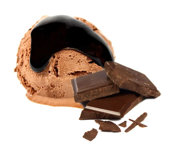 Helado de chocolate cucharada — Foto de Stock