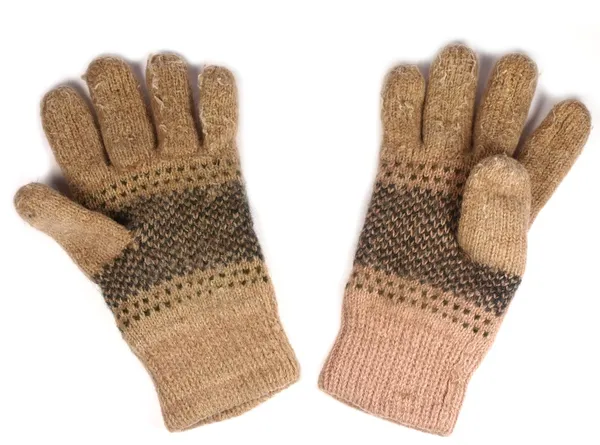 Зимние перчатки изолированы на белом — стоковое фото