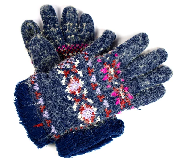 Winter gloves isolated on white — Stock Photo, Image