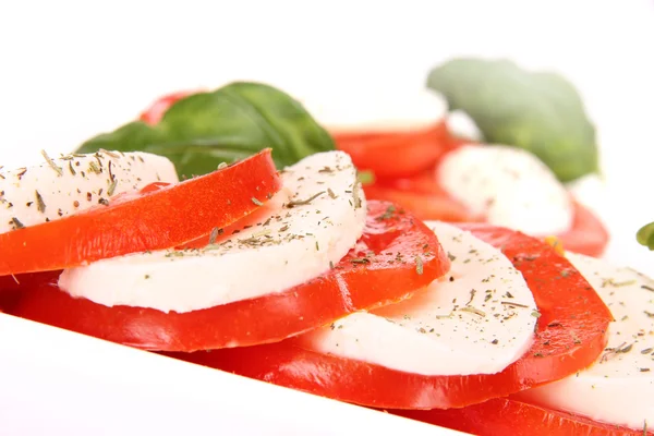 stock image Fresh mozzarella cheese with tomatoes