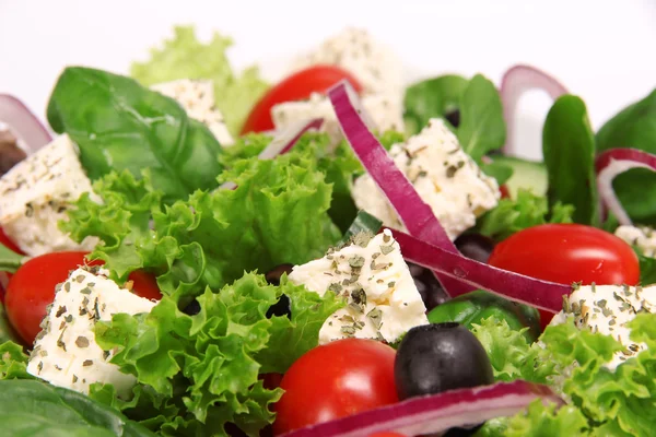 Görög saláta felett fehér — Stock Fotó