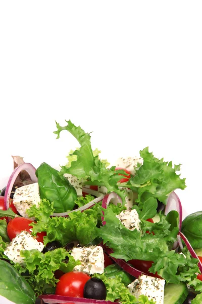 Görög saláta felett fehér — Stock Fotó