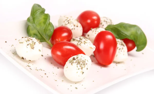 stock image Fresh mozzarella cheese with tomatoes