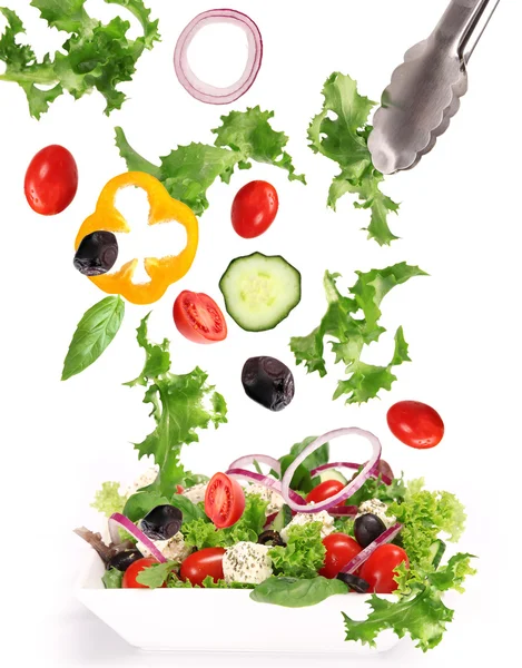 新鲜蔬菜在白上的议案 — 图库照片