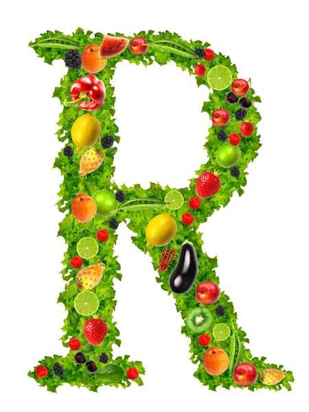 Fruit and vegetable letter r Royalty Free Stock Photos