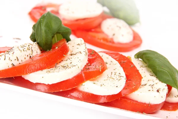 stock image Fresh mozzarella cheese with tomatoes