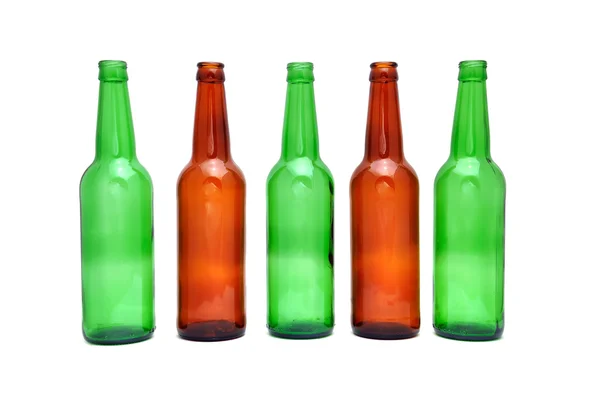 Gekleurde bierflesjes — Stockfoto