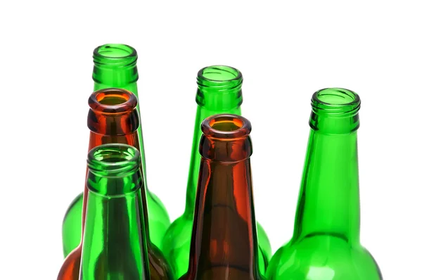 Färgade ölflaskor — Stockfoto