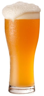 Glass of unfiltered beer isolated on a white clipart