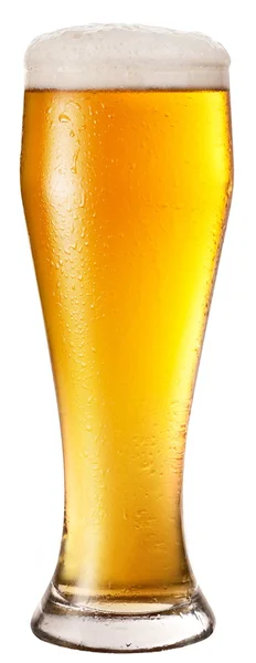 Παγωμένο ποτήρι μπύρα φως — Φωτογραφία Αρχείου