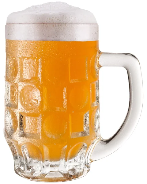 白で隔離され、フィルタ リングされていないビールのグラス — ストック写真