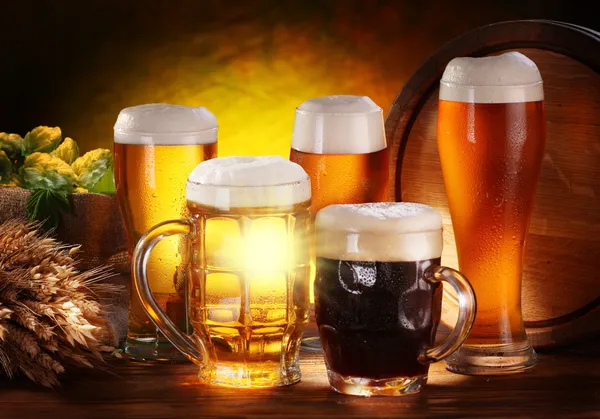 Zátiší s sud piva — Stock fotografie