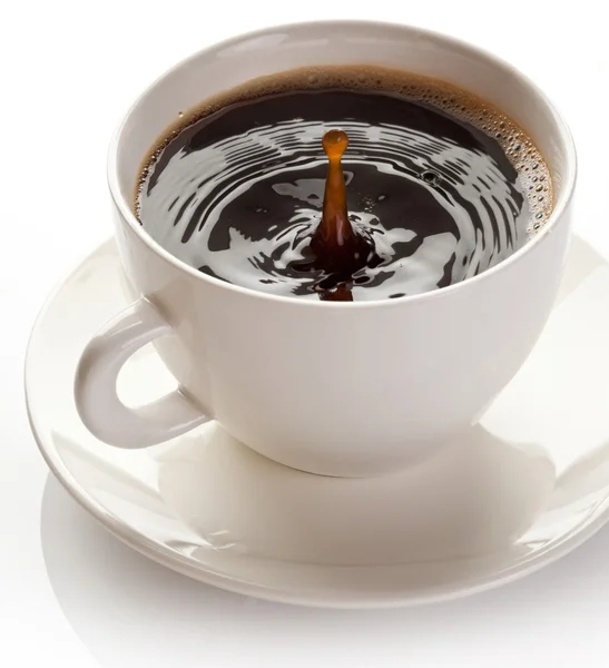 Splash em xícara de café . — Fotografia de Stock