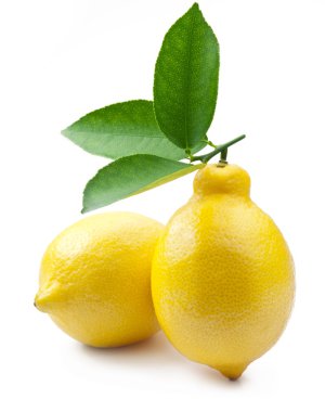 High-quality photo ripe lemons on a white background clipart